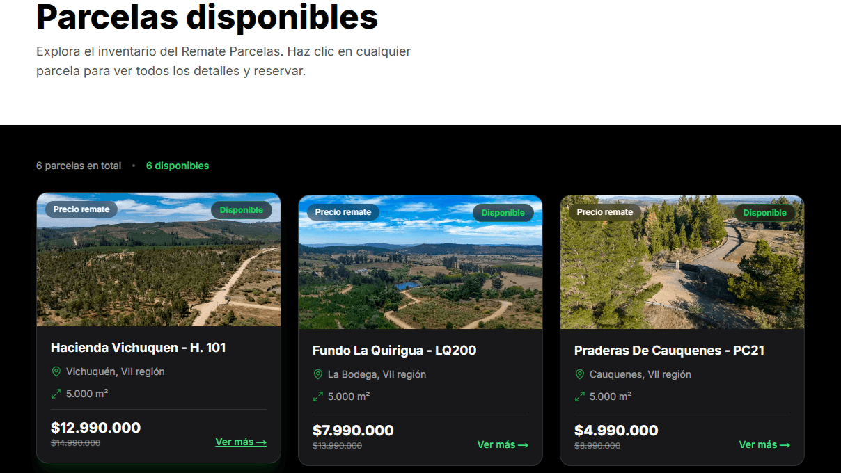 Selecciona tu parcela en el inventario