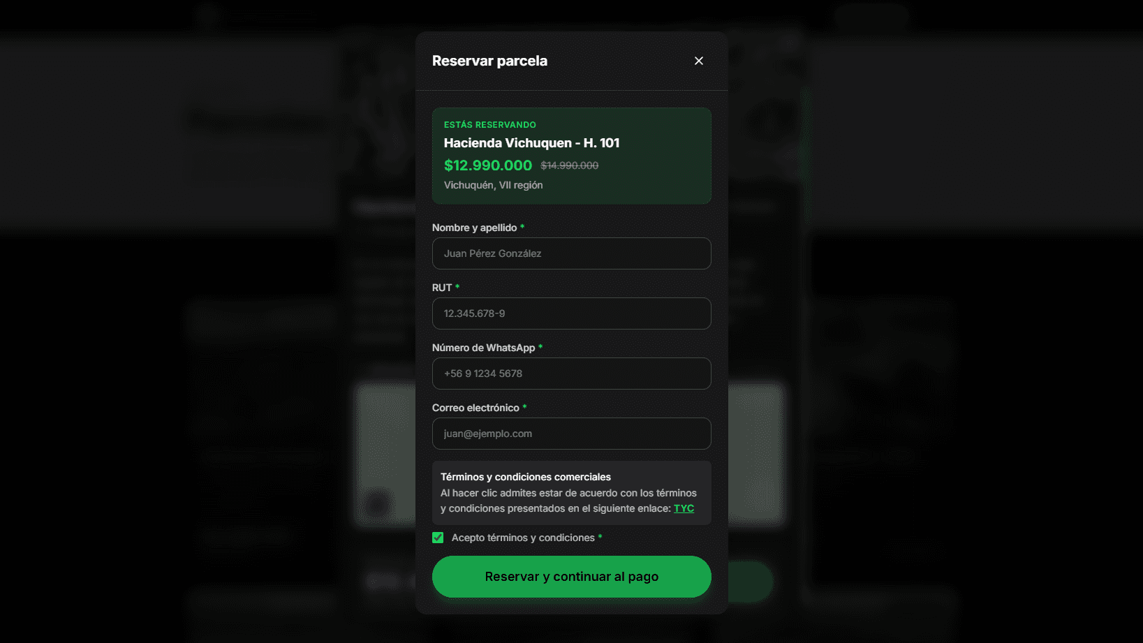 Reserva tu parcela con un pago